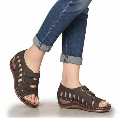 Women's Suede Wedge Sandal with Stud Detail"