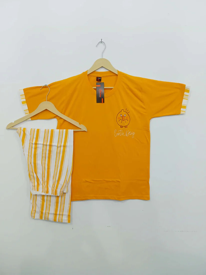 Yellow Duck Printed Summer Night Suit