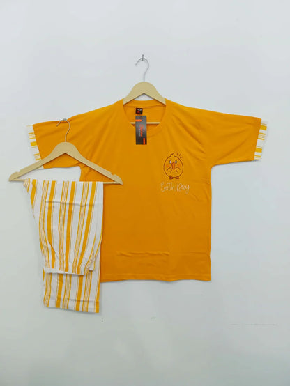 Yellow Duck Printed Summer Night Suit