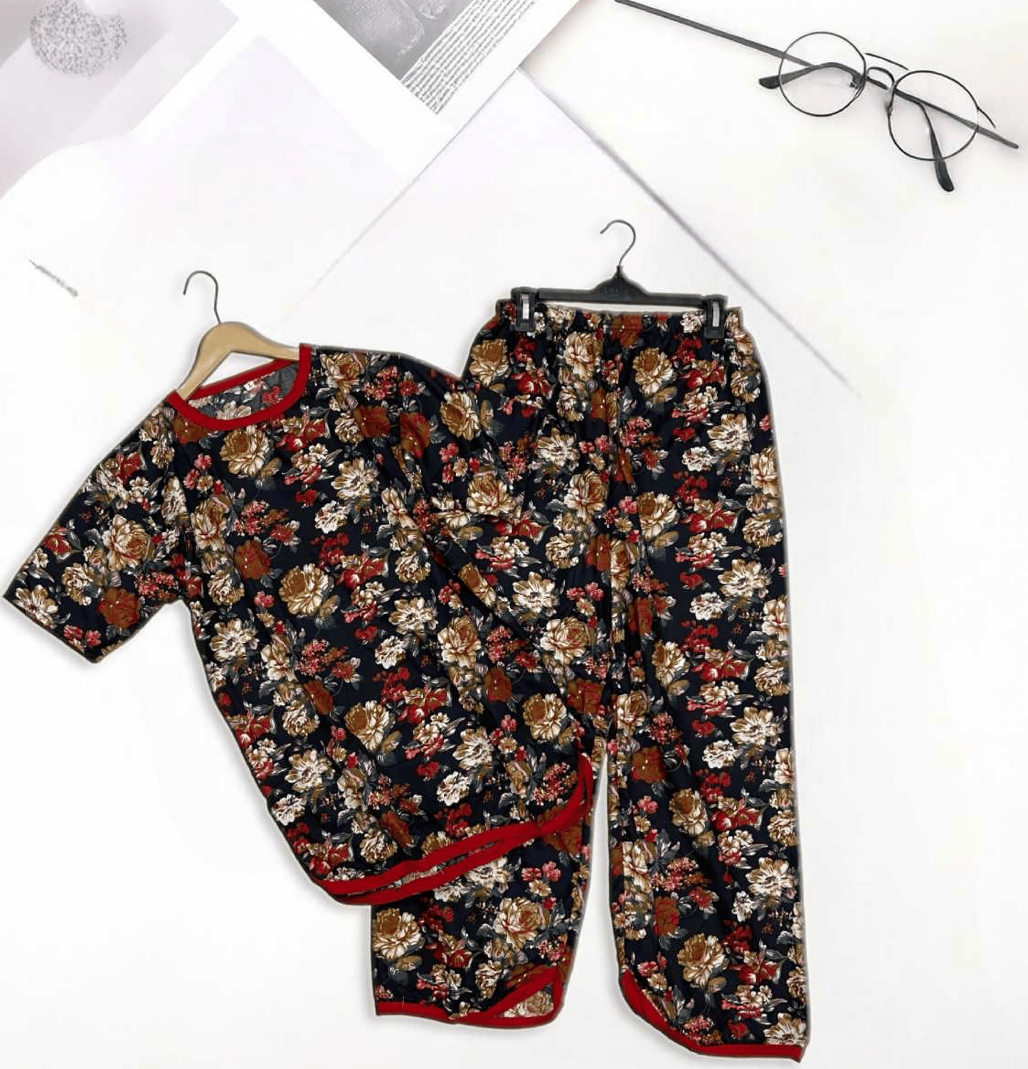 MIDNIGHT ROSE PRINTED SHIRT AND TROUSER