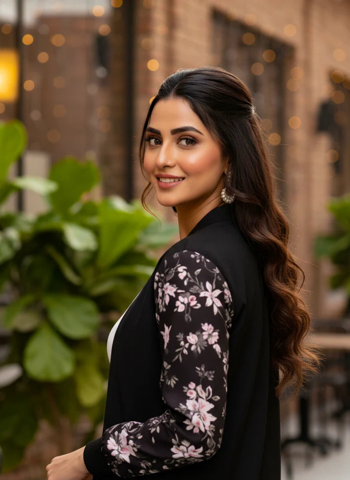 Winter Fleece Floral Printed Jacket For Women