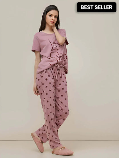 Love Sleep Printed Summer Night Suit