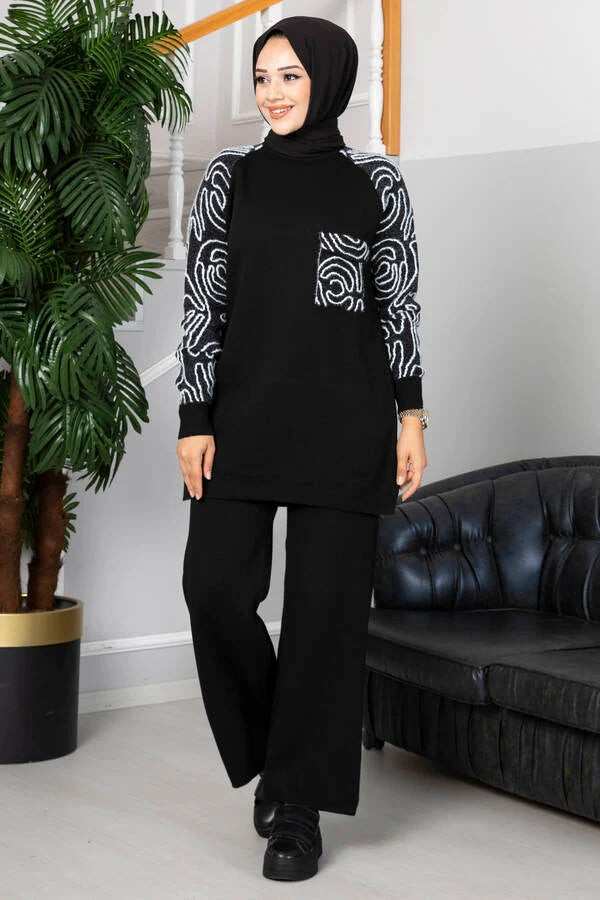 Winter Wood Printed Long Sleeves 2PCs Co-Ord Set