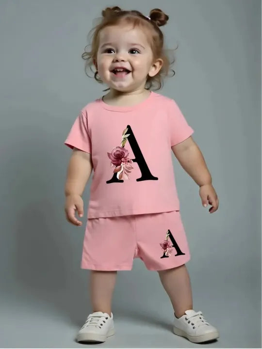 Floral Initial Baby Suit