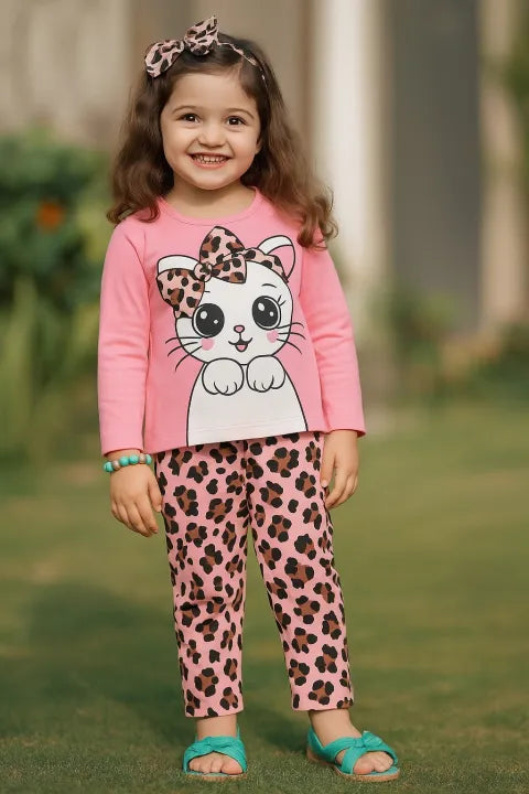 Cute Kitty Kids Night Suit