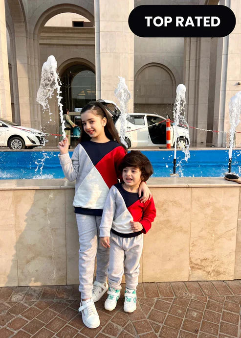 Triangle Panel Printed Kids Winter Suit (Each)