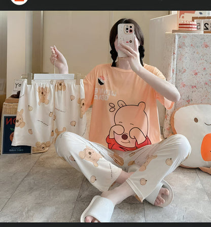 3 Piece Peach Shyness Nightwear