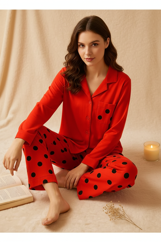 RED BUTTON STYLE DRESS