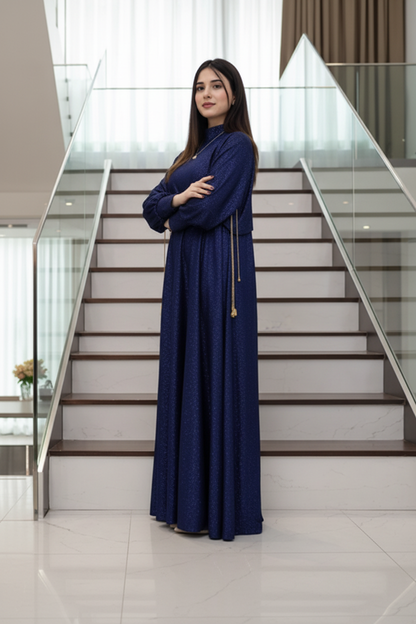 Midnight Elegance Glitter 'Moonlight Shimmer' cape and maxi two-piece set