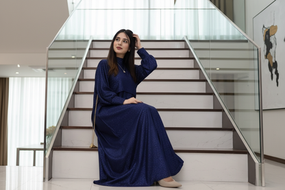 Midnight Elegance Glitter 'Moonlight Shimmer' cape and maxi two-piece set