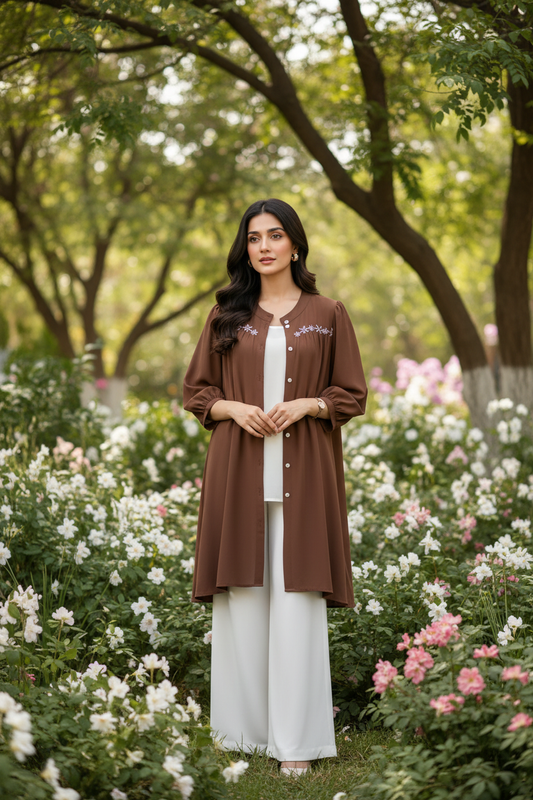 Mocha Floral 3-Piece Modest Wear Set