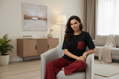 Black and Red Check Style