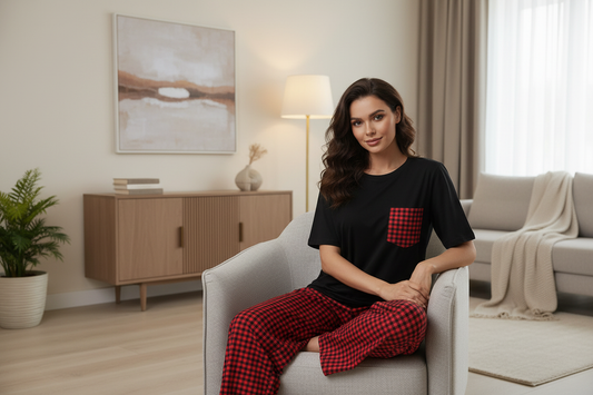 Black and Red Check Style