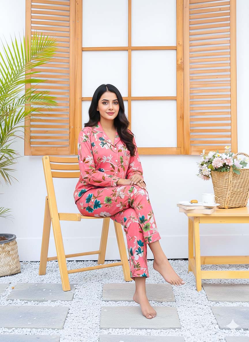 Imported Linen Printed Jamsine PJ Set-LP5