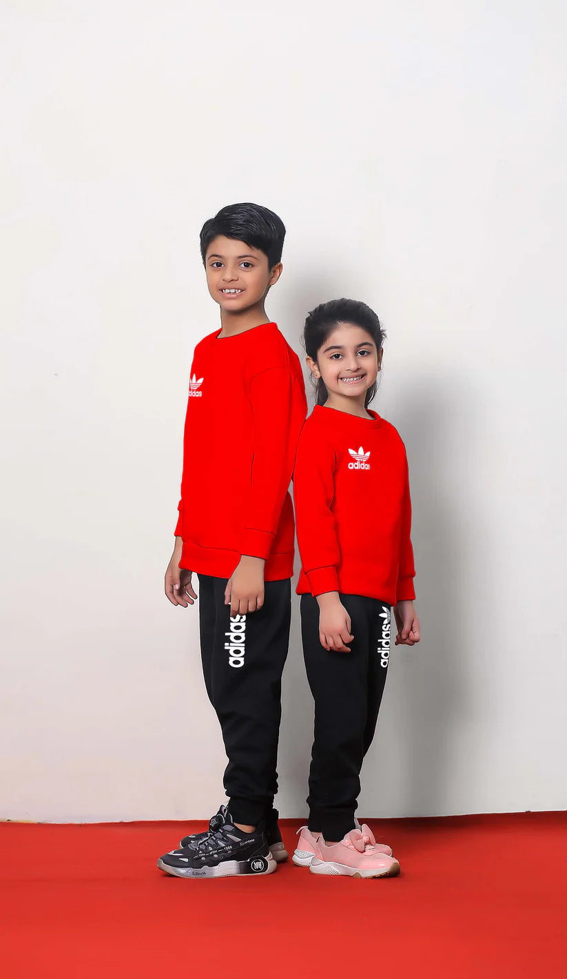 Red Adidas Printed Kids Winter Suit (Each)