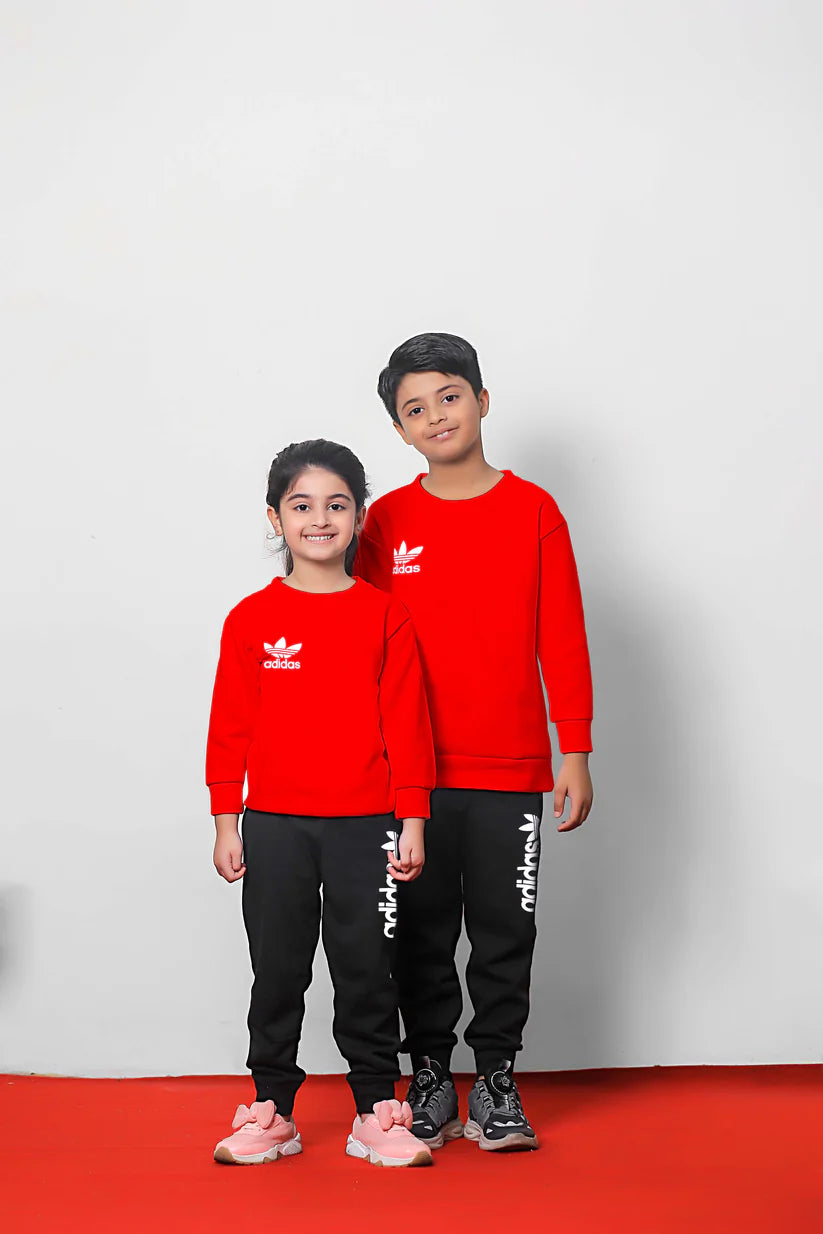 Red Adidas Printed Kids Winter Suit (Each)