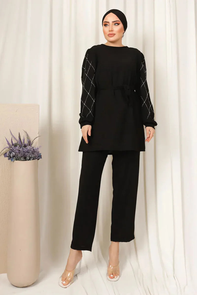 Winter Black Diamond Printed Co-Ord Set