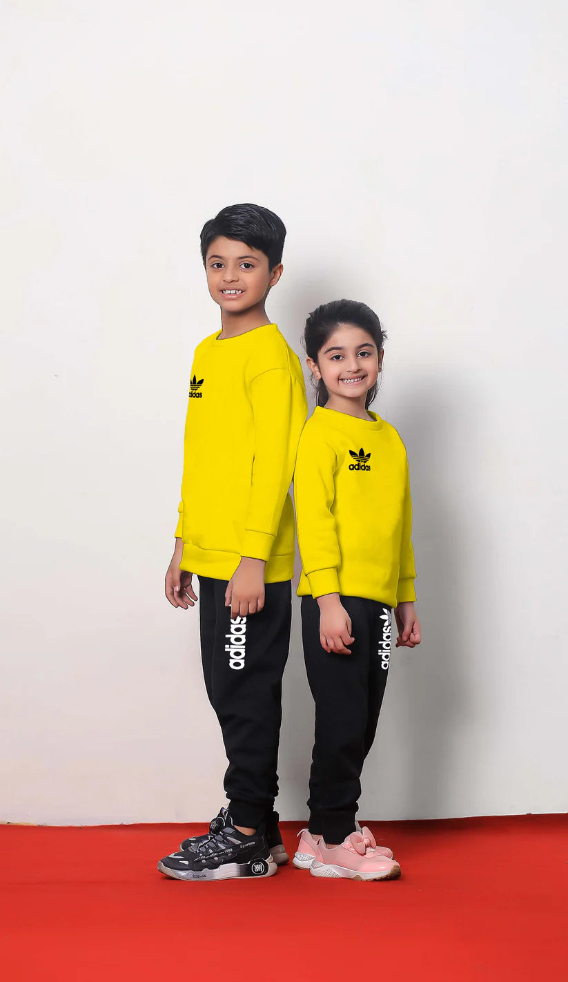 Yellow Adidas Printed Kids Winter Suit (Each)